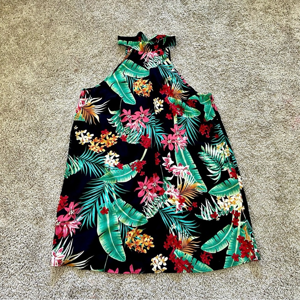 SHEIN Tropical Floral Halter Dress